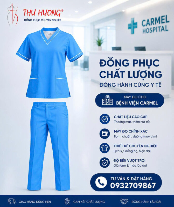 Đồng phục scrub màu xanh ngọc dành cho dược sĩ